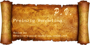 Preiszig Vendelina névjegykártya